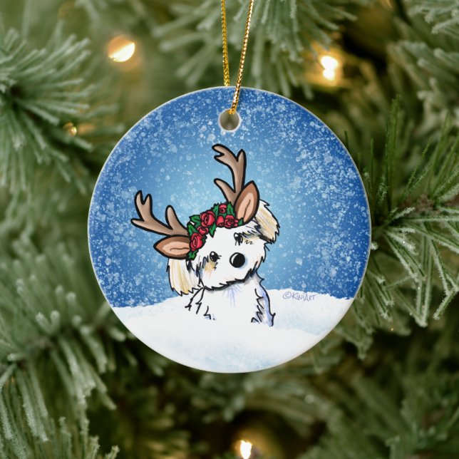 Havanese Reindeer Christmas Ornament (Tree)