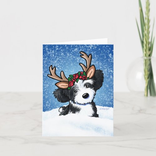 Havanese Reindeer Holiday Card