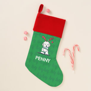 Havanese Reindeer KiniArt Christmas Stocking