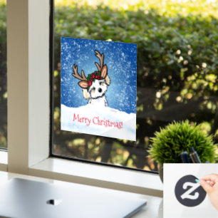 Havanese Reindeer KiniArt Window Cling