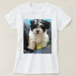 Havanese Rescue Puppy Black White T-shirt at Zazzle