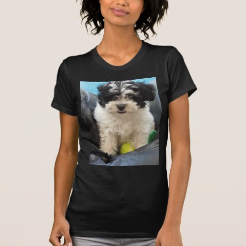 Havanese Rescue Puppy Black White T_Shirt