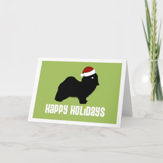 Havanese Santa Hat Holiday Card (Front)