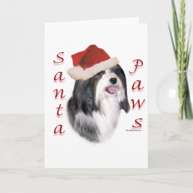 Havanese Santa Paws Holiday Card (Front)
