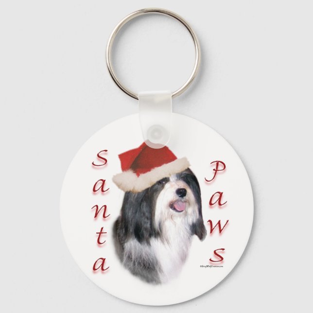 Havanese Santa Paws Keychain (Front)