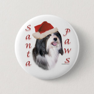 Havanese Santa Paws Pinback Button