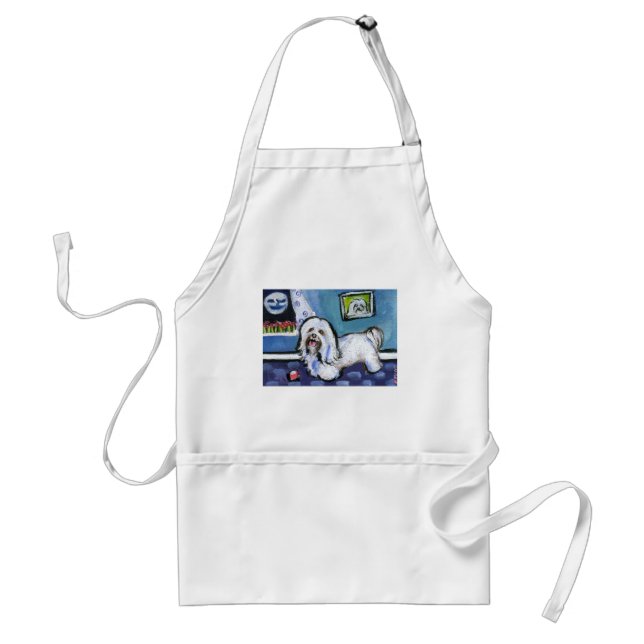 Havanese senses smiling moon adult apron (Front)