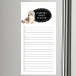 Havanese Shopping List  Magnetic Notepad<br><div class="desc">Adorable things to fetch Havanese dog with a black chalkboard frame personalized with your name.</div>