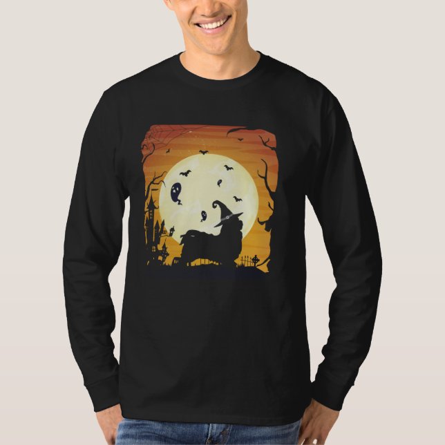 Havanese Silhouettes Happy Halloween Night T-Shirt (Front)
