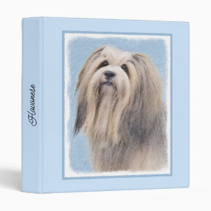 Havanese (Silver) Painting - Cute Original Dog Art 3 Ring Binder
