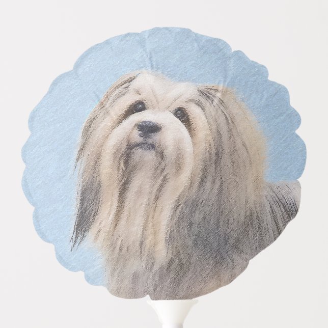 Havanese (Silver) Painting - Cute Original Dog Art Balloon (Front)