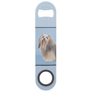 Havanese (Silver) Painting - Cute Original Dog Art Bar Key