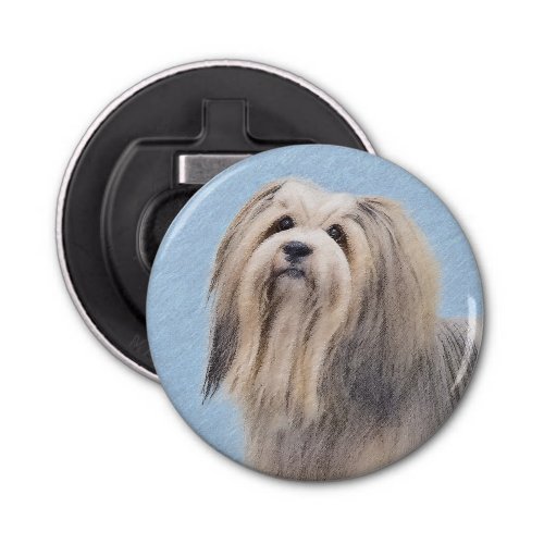 Havanese Silver Painting _ Cute Original Dog Art Bottle Opener