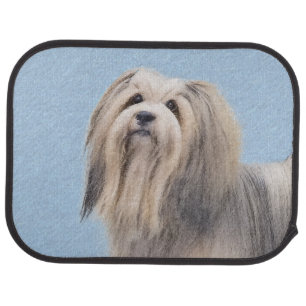 Havanese (Silver) Painting - Cute Original Dog Art Car Mat