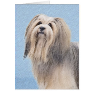 Havanese (Silver) Painting - Cute Original Dog Art Card