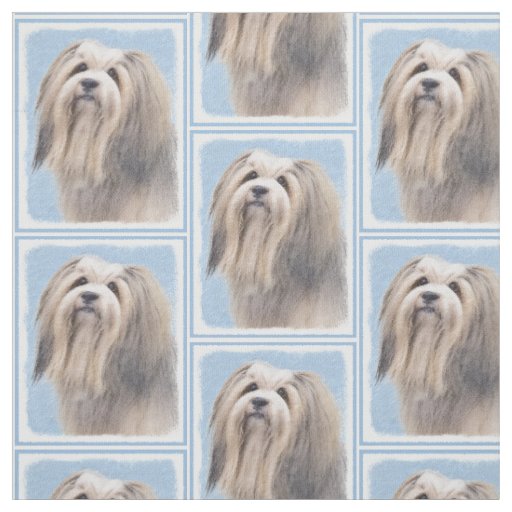 Havanese (Silver) Painting - Cute Original Dog Art Fabric