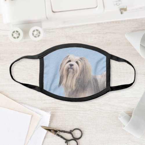 Havanese Silver Painting _ Cute Original Dog Art Face Mask