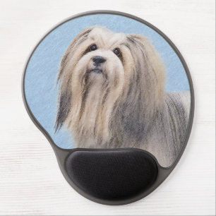 Havanese (Silver) Painting - Cute Original Dog Art Gel Mouse Pad