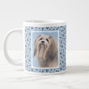 Havanese (Silver) Painting - Cute Original Dog Art Giant Coffee Mug