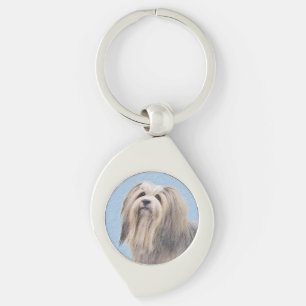 Havanese (Silver) Painting - Cute Original Dog Art Keychain