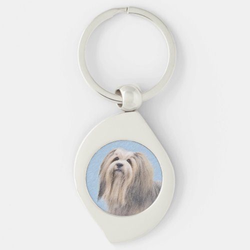 Havanese Silver Painting _ Cute Original Dog Art Keychain