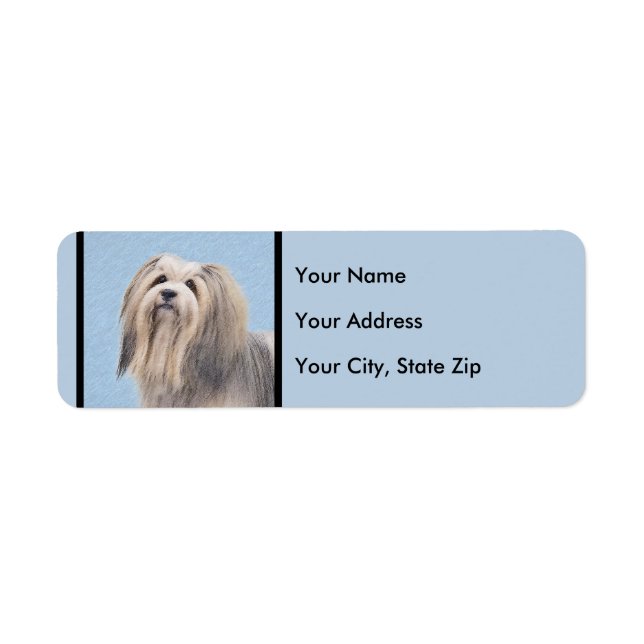 Havanese (Silver) Painting - Cute Original Dog Art Label (Front)
