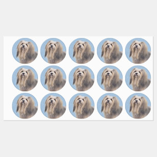Havanese (Silver) Painting - Cute Original Dog Art Labels