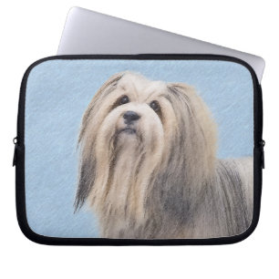 Havanese (Silver) Painting - Cute Original Dog Art Laptop Sleeve