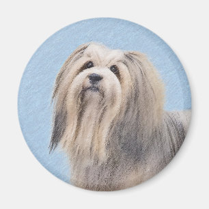Havanese (Silver) Painting - Cute Original Dog Art Magnet