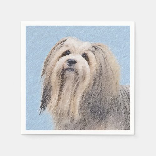 Havanese Silver Painting _ Cute Original Dog Art Napkins