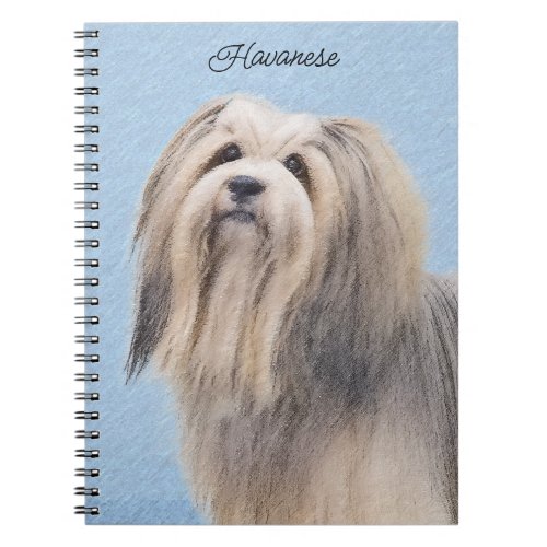 Havanese Silver Painting _ Cute Original Dog Art Notebook