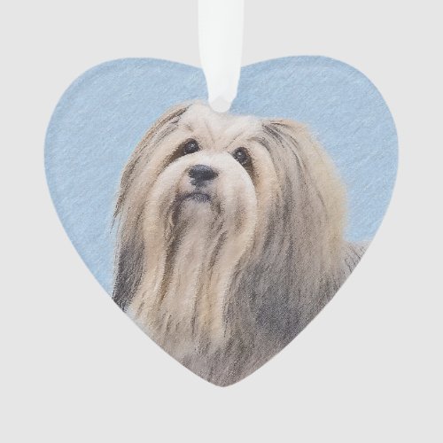 Havanese Silver Painting _ Cute Original Dog Art Ornament