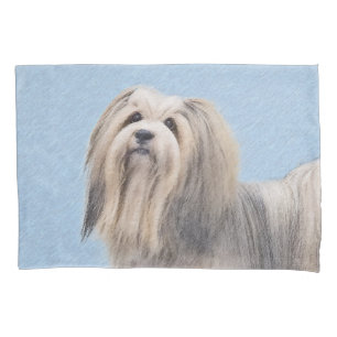 Havanese (Silver) Painting - Cute Original Dog Art Pillow Case