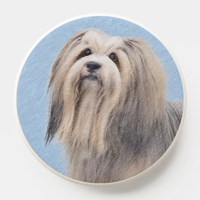 Havanese (Silver) Painting - Cute Original Dog Art PopSocket (Popsocket)