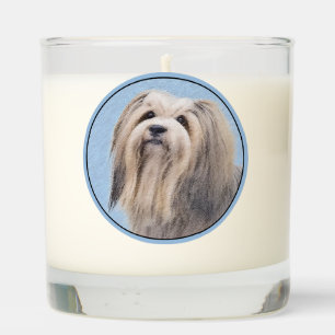 Havanese (Silver) Painting - Cute Original Dog Art Scented Candle