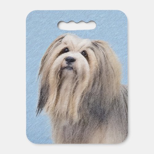 Havanese Silver Painting _ Cute Original Dog Art Seat Cushion