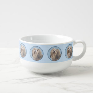 Havanese (Silver) Painting - Cute Original Dog Art Soup Mug