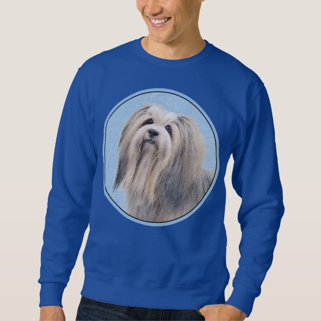Havanese (Silver) Painting - Cute Original Dog Art Sweatshirt (Front)