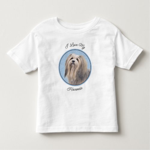 Havanese Silver Painting _ Cute Original Dog Art Toddler T_shirt