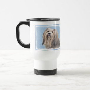 Havanese (Silver) Painting - Cute Original Dog Art Travel Mug