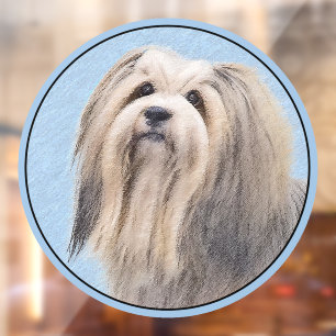 Havanese (Silver) Painting - Cute Original Dog Art Window Cling
