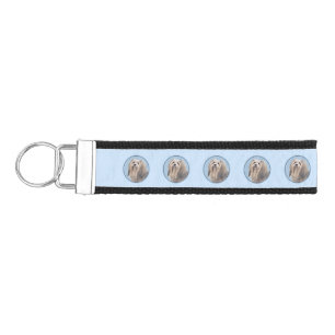 Havanese (Silver) Painting - Cute Original Dog Art Wrist Keychain