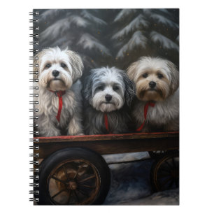 Havanese Snowy Sleigh Christmas Decor  Notebook