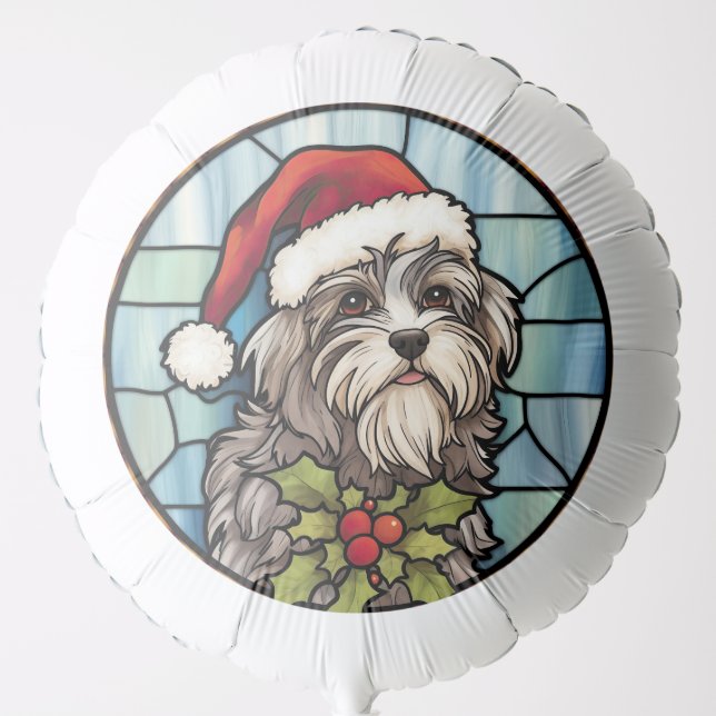 Havanese Stained Glass Christmas  Balloon (Front)