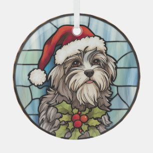 Havanese Stained Glass Christmas Ornament