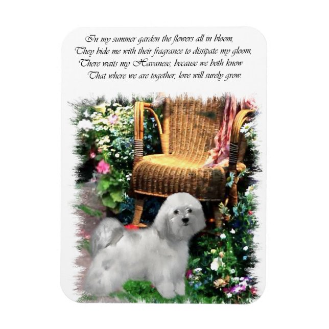 Havanese Summer Garden Magnet (Vertical)