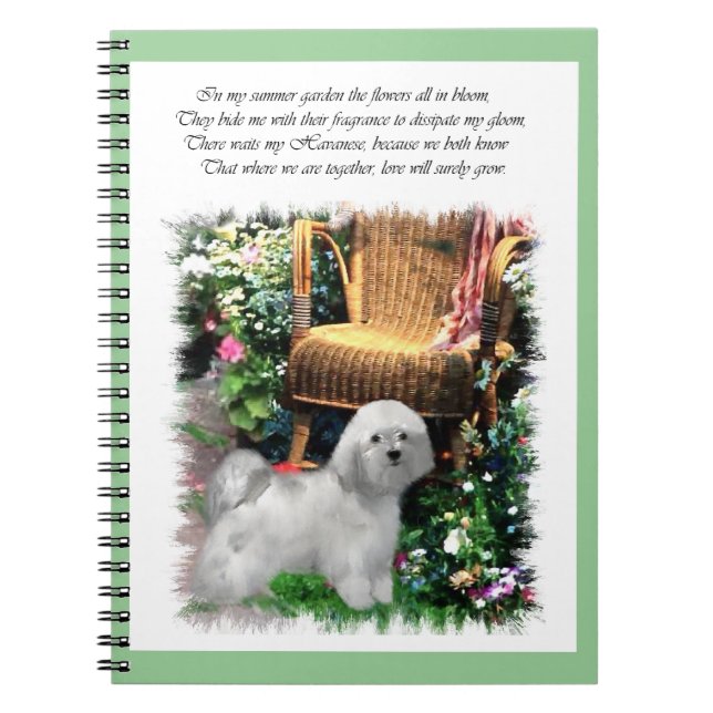 Havanese Summer Garden Notebook (Front)