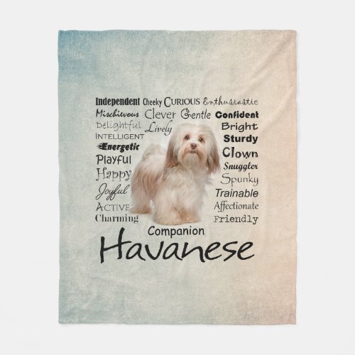Havanese Traits Fleece Blanket