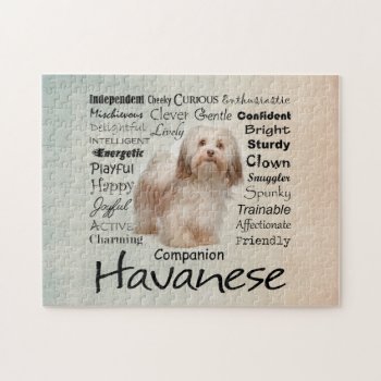 Havanese Traits Jigsaw Puzzle by ForLoveofDogs at Zazzle