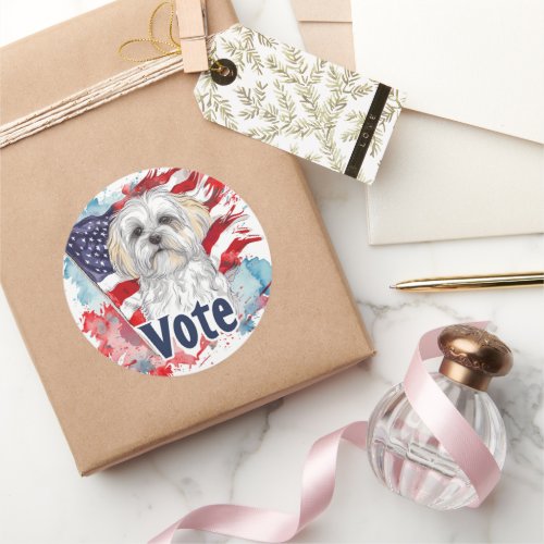 Havanese US Elections Vote for Paws_itive Change  Classic Round Sticker